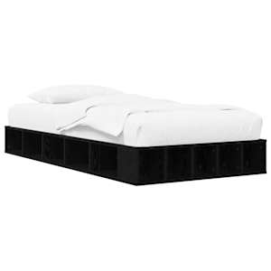 vidaXL Voodiraam ladustamisega Must tamm 80 x 200 cm Tehispuit