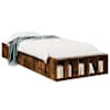 vidaXL Voodiraam ladustamisega Suitsutatud tamm 80 x 200 cm Tehispuit