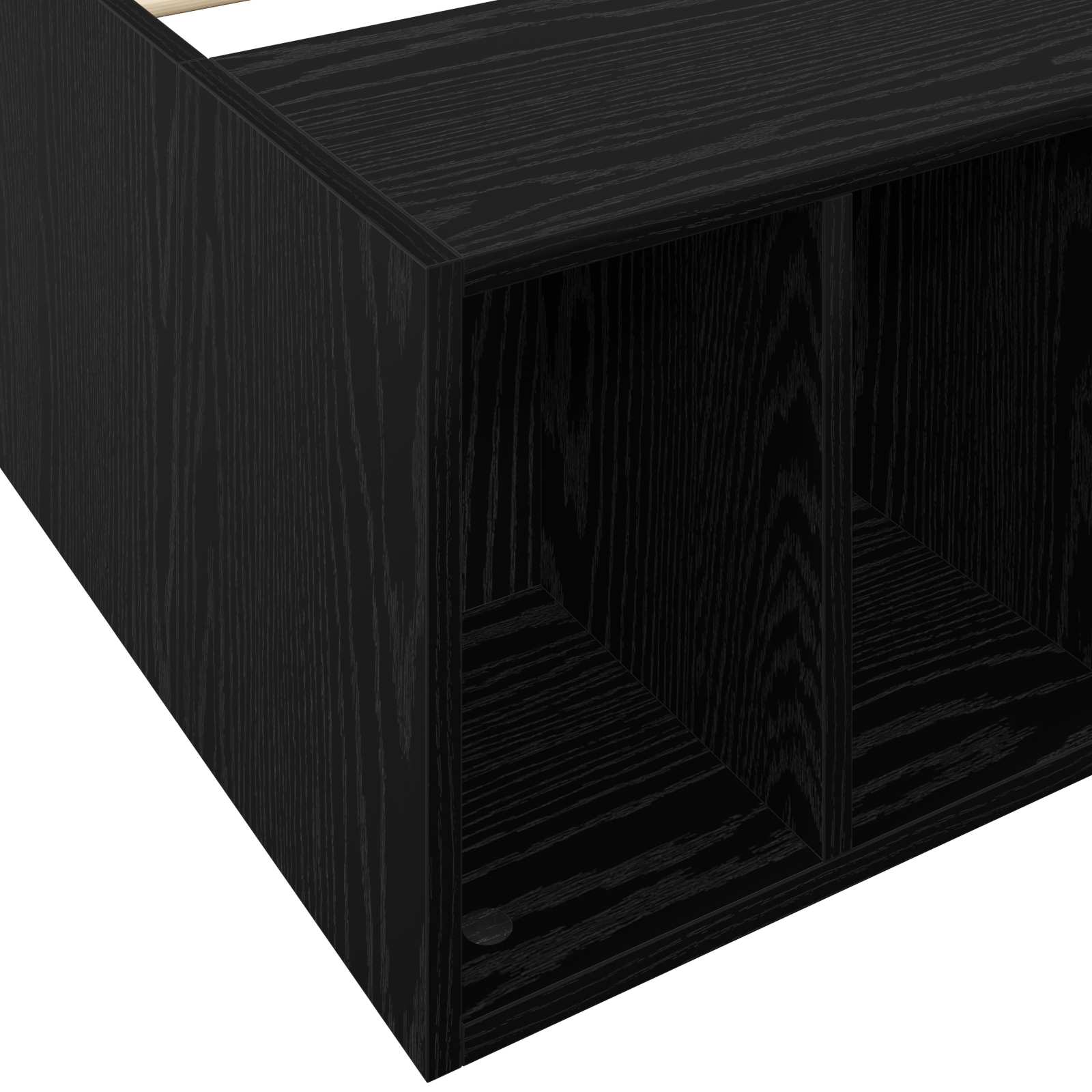 Sänkykehys varastolla Musta tammi 80 x 200 cm Tekninen puu - Image 7