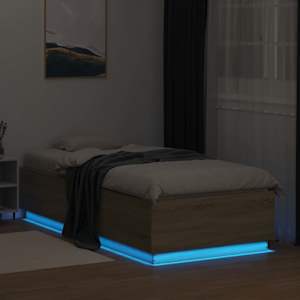 Postelový rám s LED Dub sonoma 80 x 200 cm Kompozitní dřevo - obrázek 3