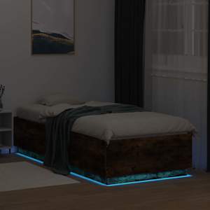 Postelový rám s LED Kouřový dub 80 x 200 cm Kompozitní dřevo - obrázek 3