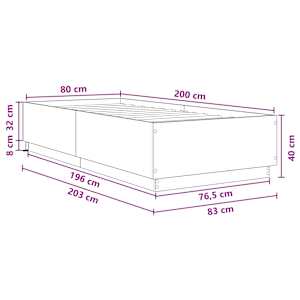 Postelový rám s LED Betonově šedá 80 x 200 cm Kompozitní dřevo - obrázek 11