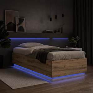 Postelový rám s LED Dub artisan 80 x 200 cm Kompozitní dřevo - obrázek 3