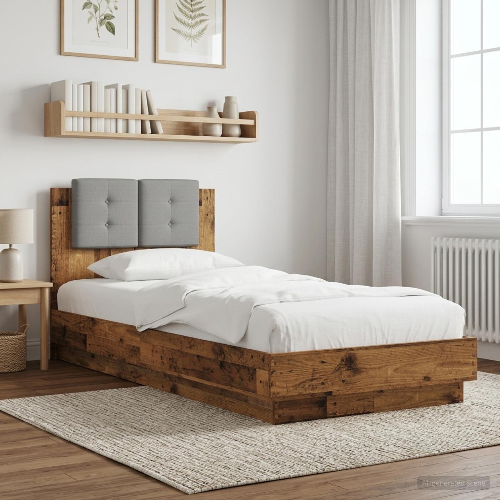 vidaXL Bettgestell mit Kopfteil Altholz 80 x 200 cm Holzwerkstoff