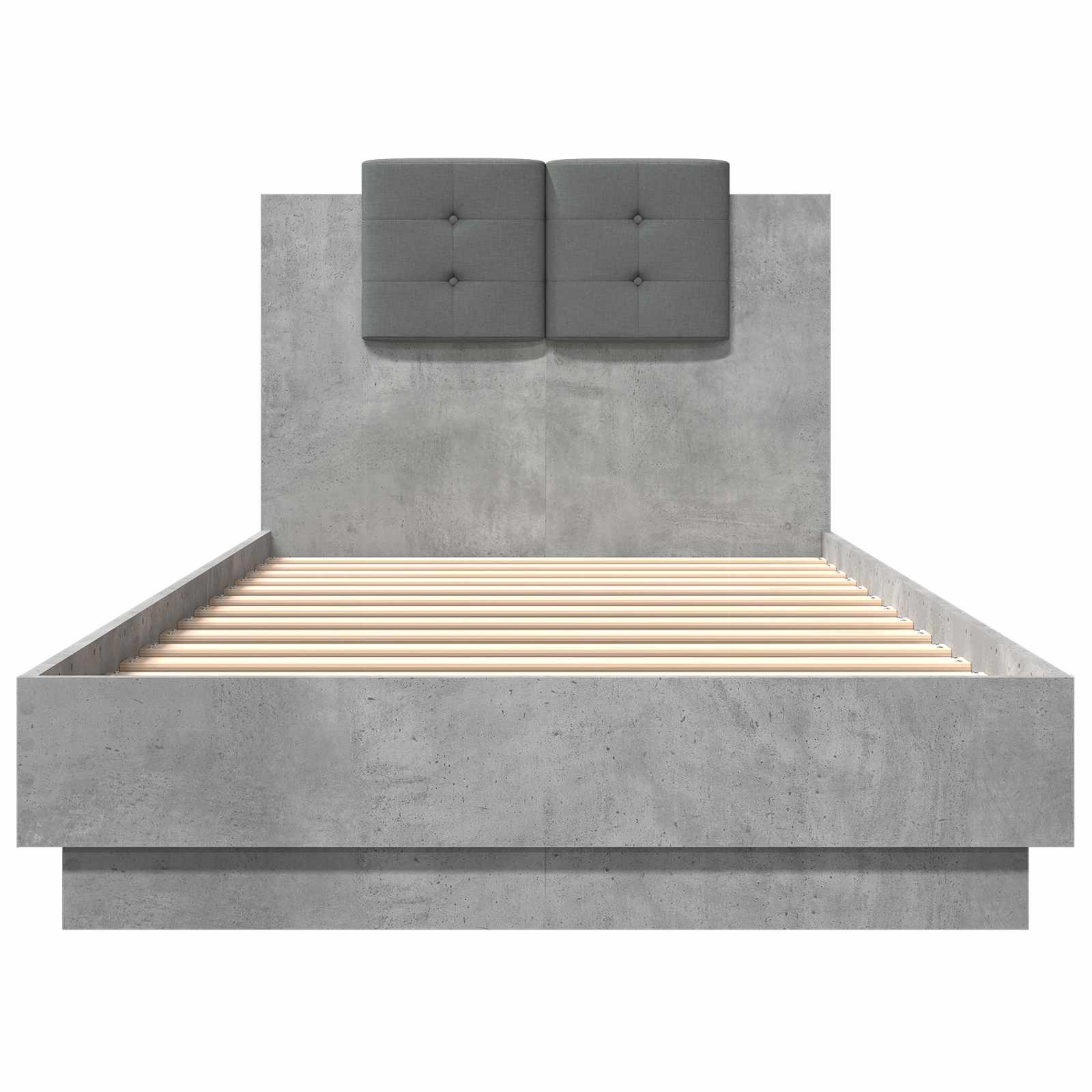 vidaXL Bettgestell mit Kopfteil Betongrau 80 x 200 cm Holzwerkstoff – Bild 4