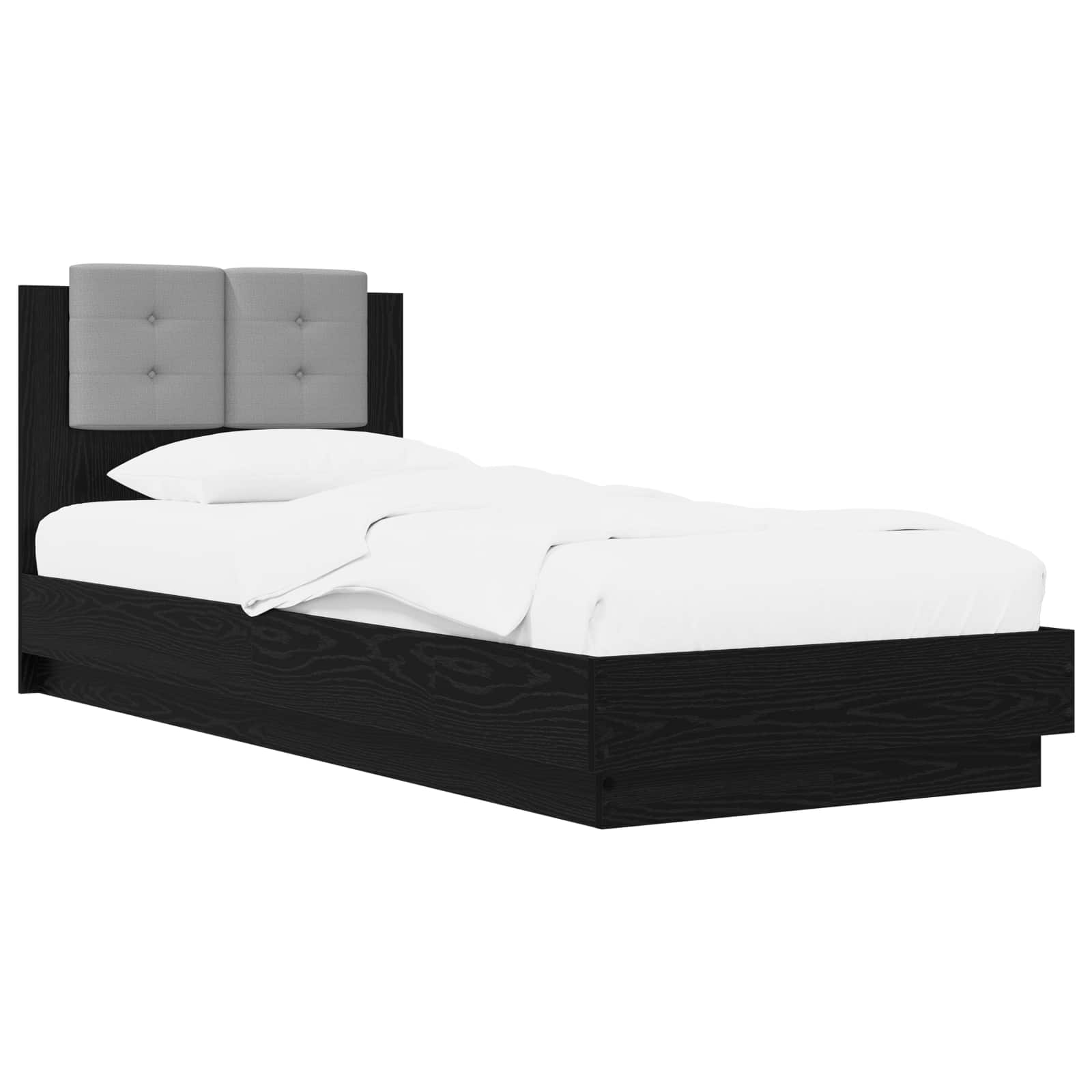 vidaXL Bettgestell mit Kopfteil Schwarze Eiche 80 x 200 cm – Bild 2