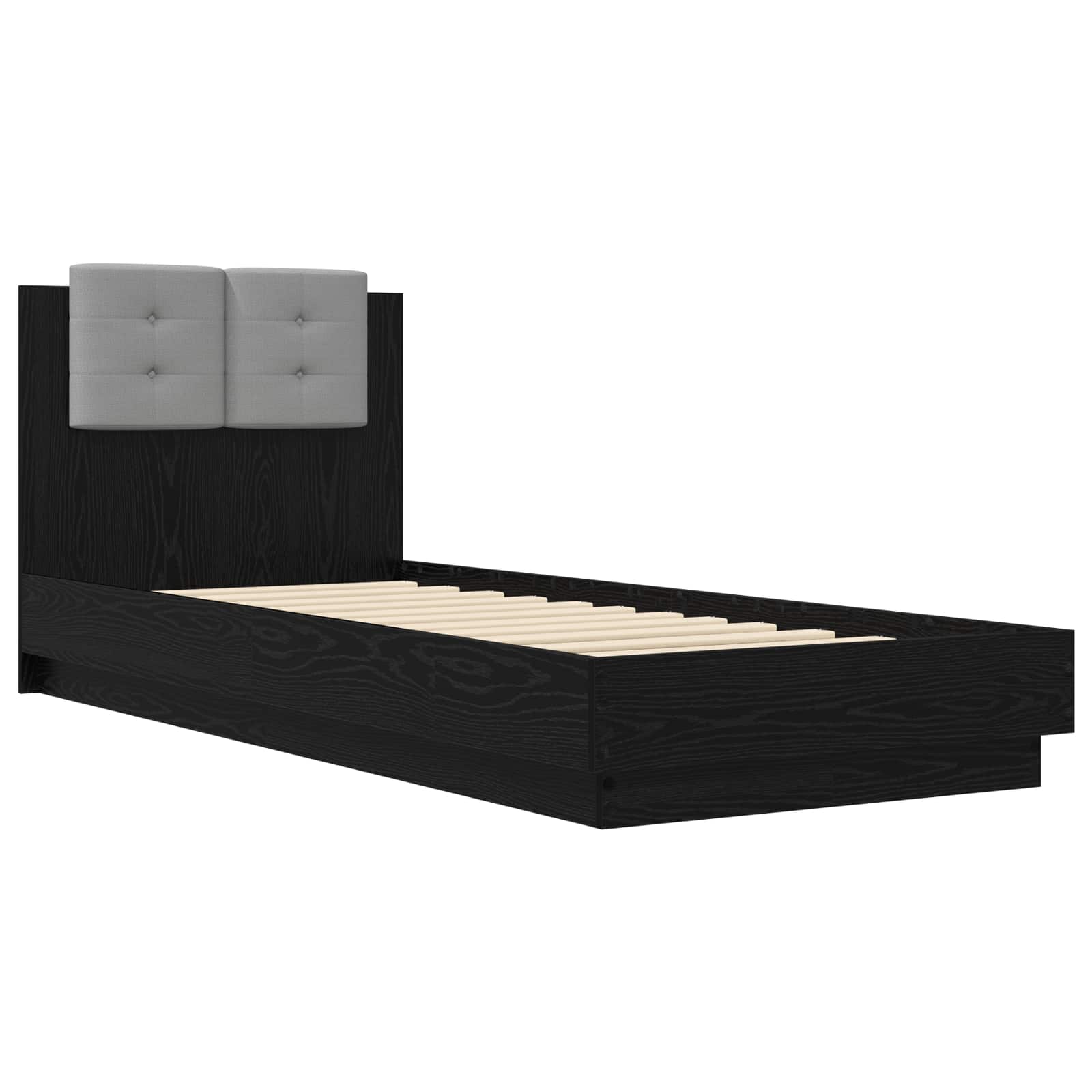 vidaXL Bettgestell mit Kopfteil Schwarze Eiche 80 x 200 cm – Bild 3