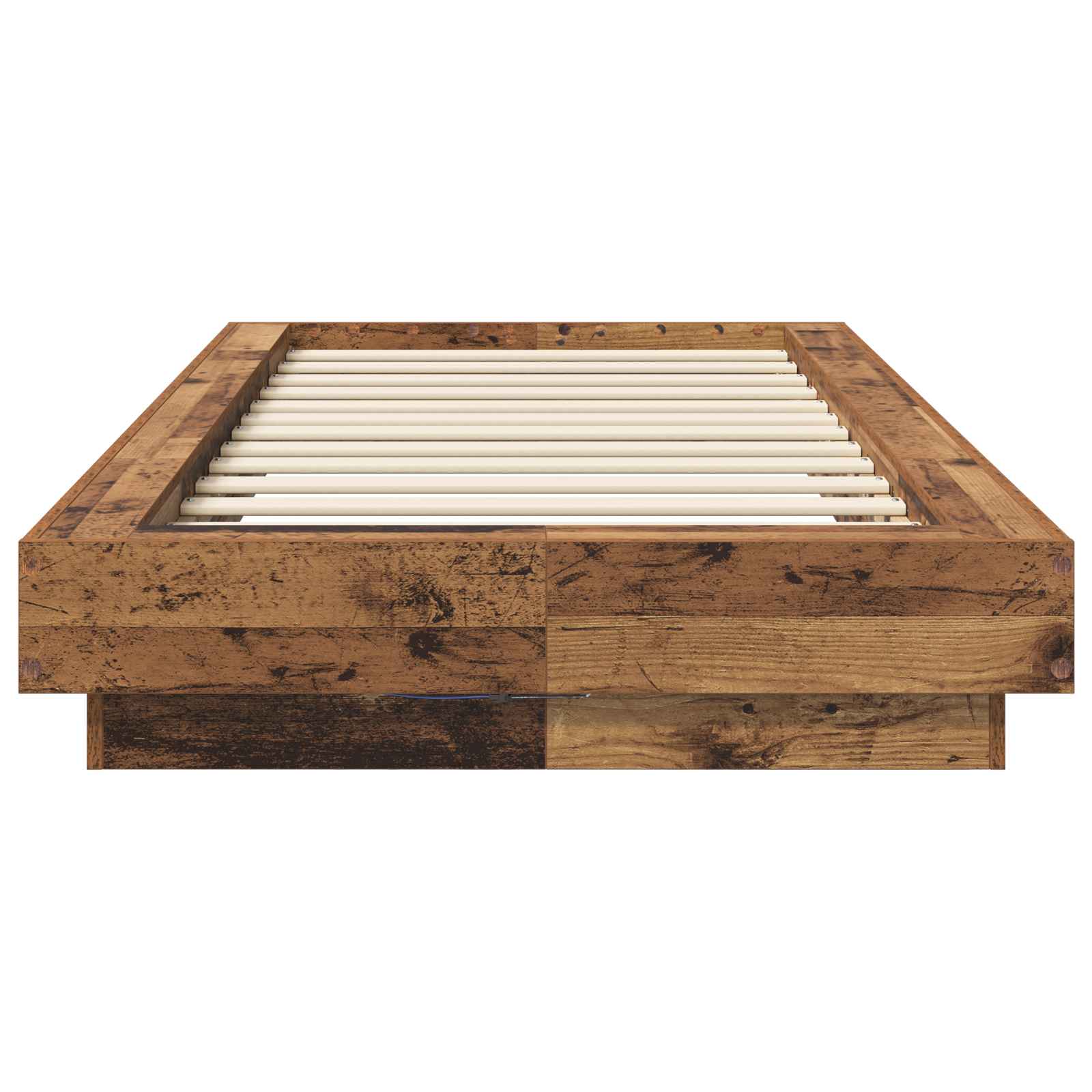 Sängyn runko LED-valolla Vanha puu 80 x 200 cm Tekninen puu - Image 5