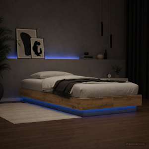 Postelový rám s LED Dub artisan 80 x 200 cm Kompozitní dřevo - obrázek 3