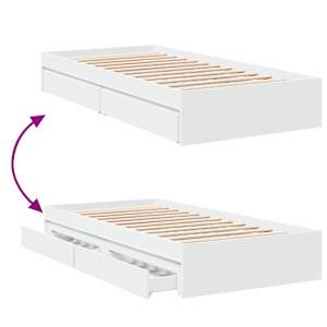 Rám postele s úložným prostorem se zásuvkou Bílá 80 x 200 cm - obrázek 8