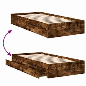 Rám postele s úložným prostorem Kouřový dub 80 x 200 cm - obrázek 8