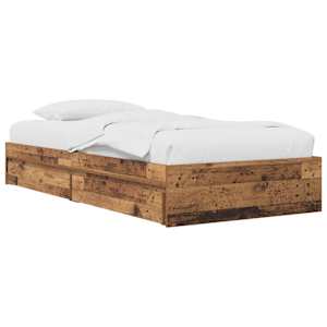 Rám postele s úložným prostorem Staré dřevo 80 x 200 cm - obrázek 2