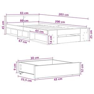 Rám postele s úložným prostorem Kouřový dub 80 x 200 cm - obrázek 10