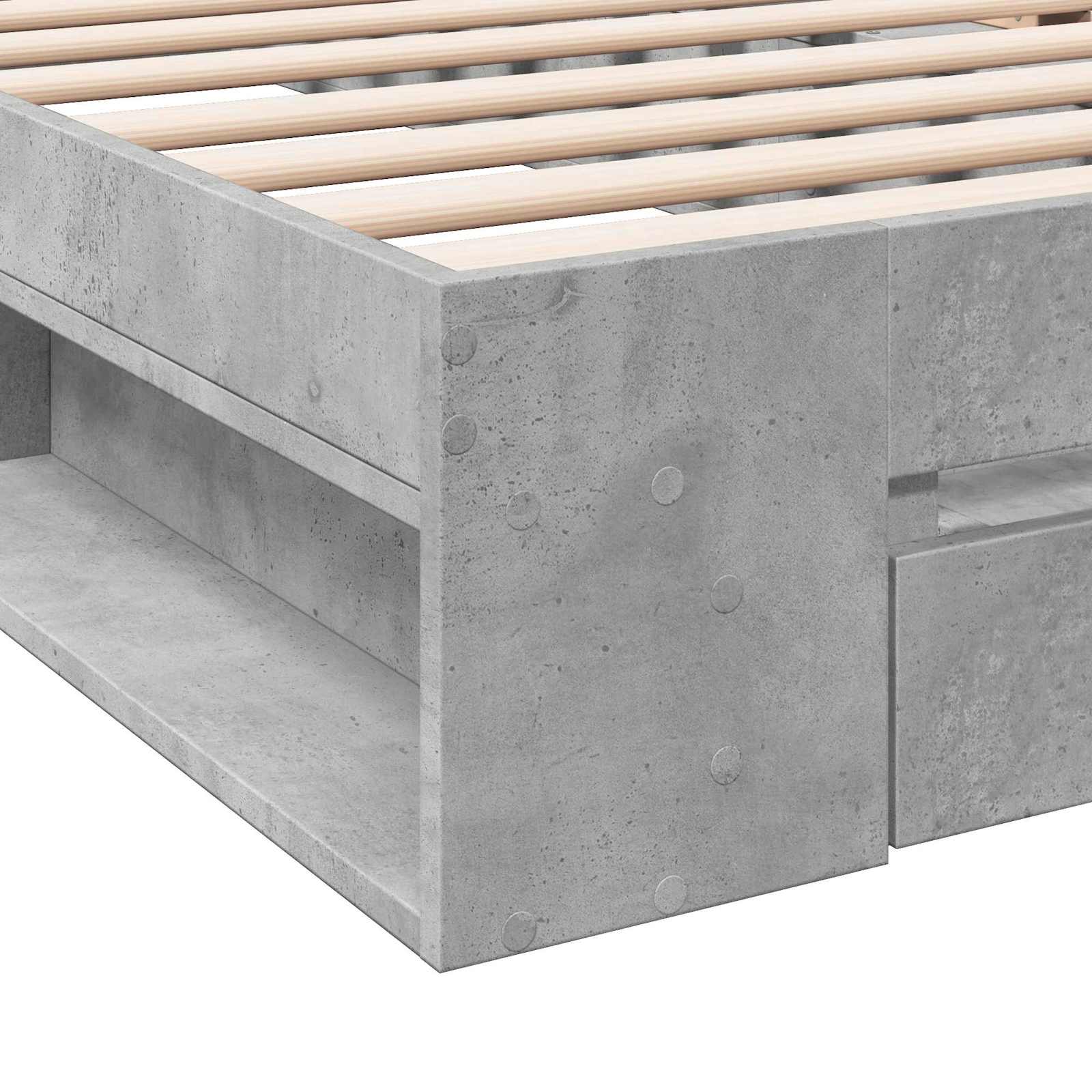 Sänkykehys varastolla Betoninharmaa 80 x 200 cm Tekninen puu - Image 7