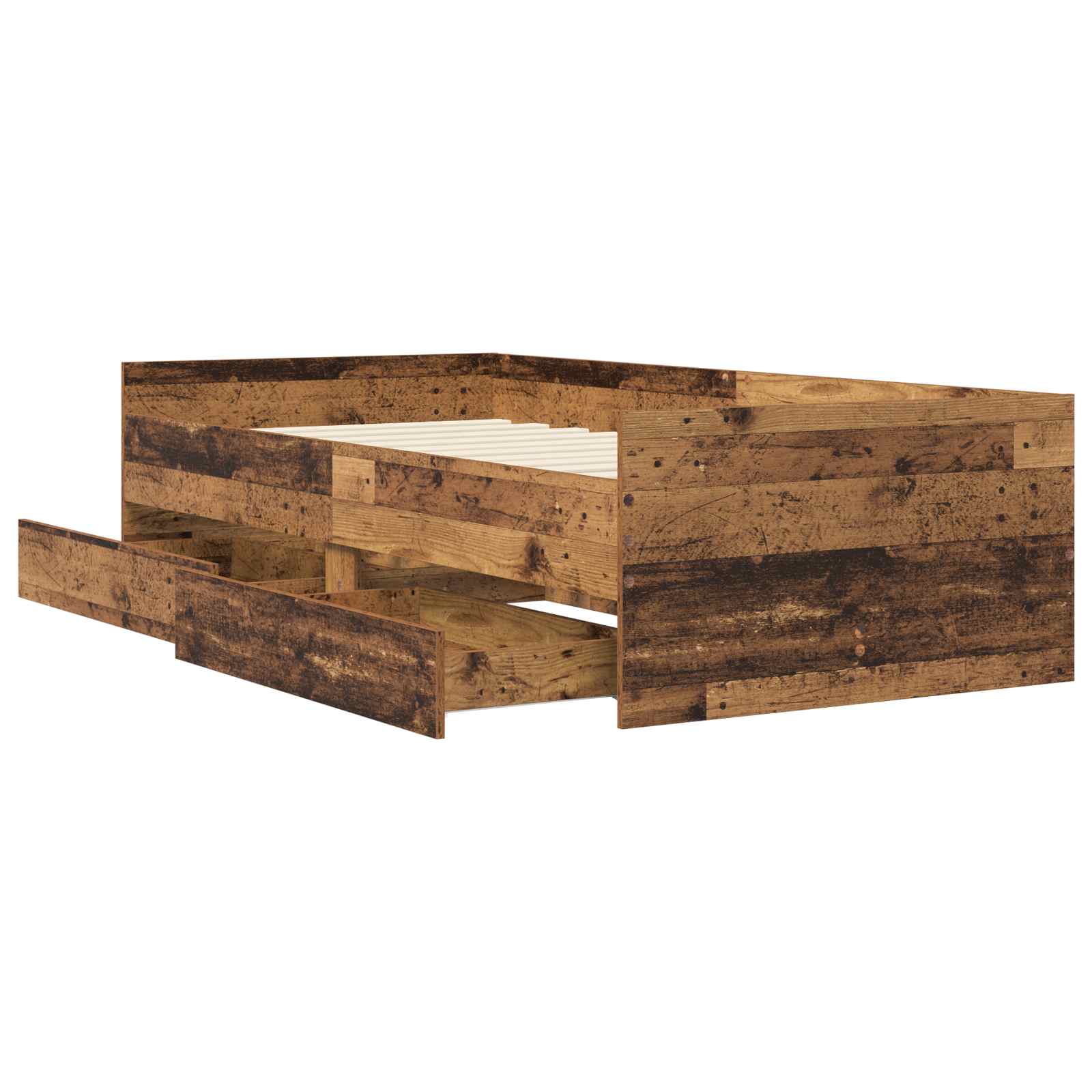 Bedframe met lade met opslag Oud hout Massief grenenhout image 3
