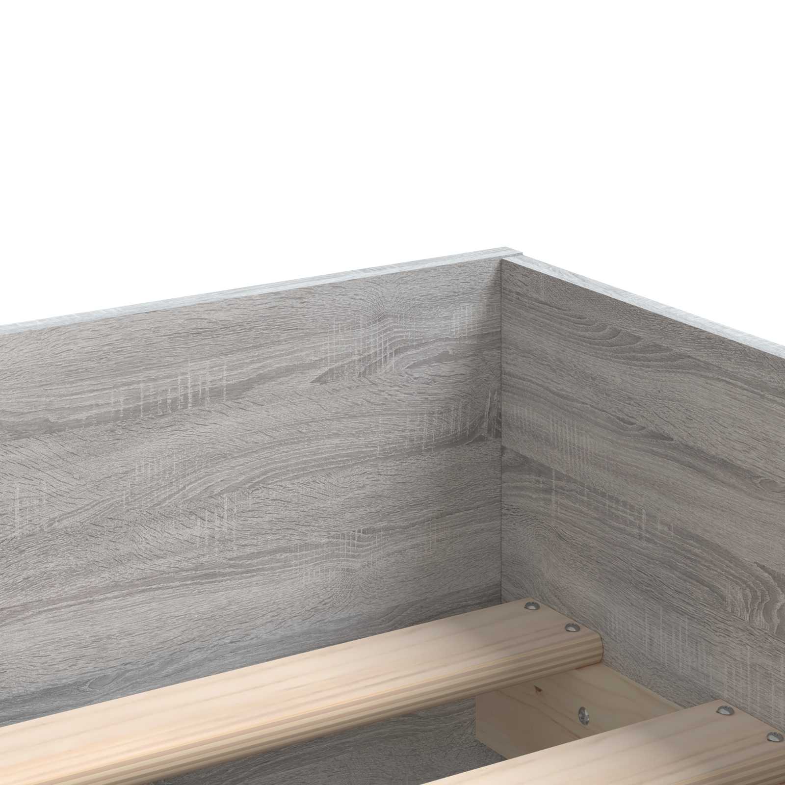 Bedframe met lade met opslag Betongrijs Massief grenenhout image 8
