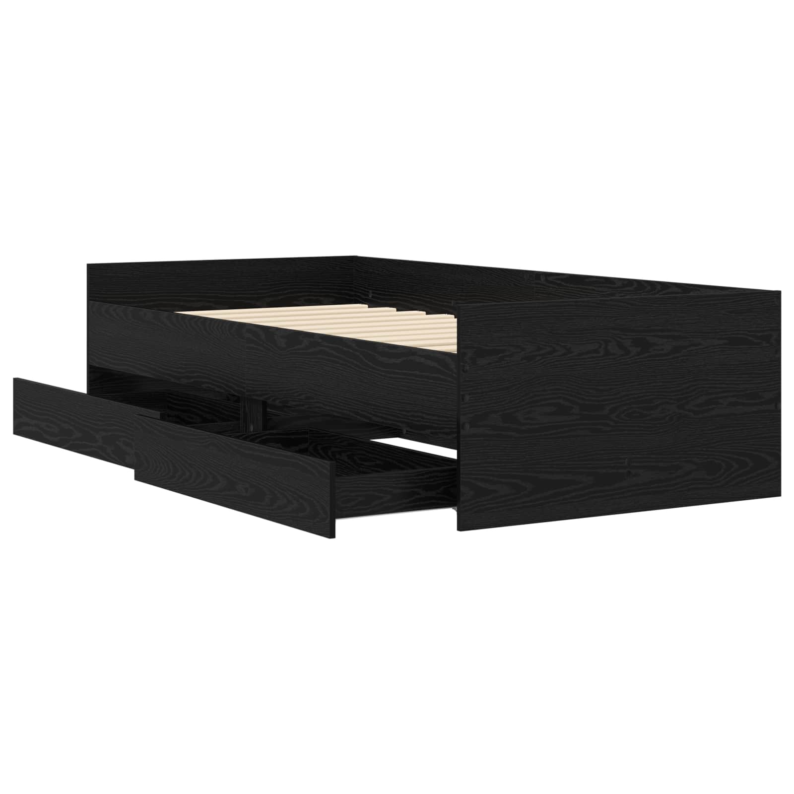 Bedframe met lade met opslag Zwart eiken Massief grenenhout image 3