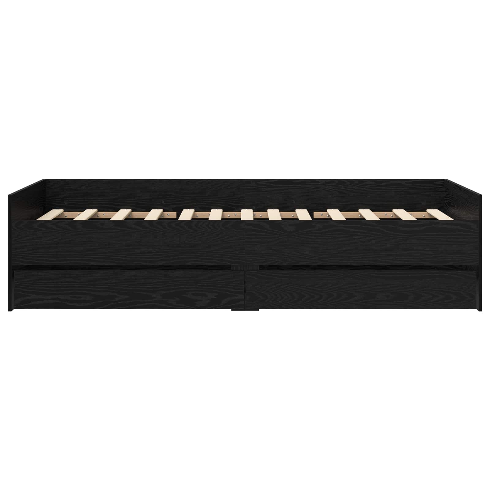 Bedframe met lade met opslag Zwart eiken Massief grenenhout image 6