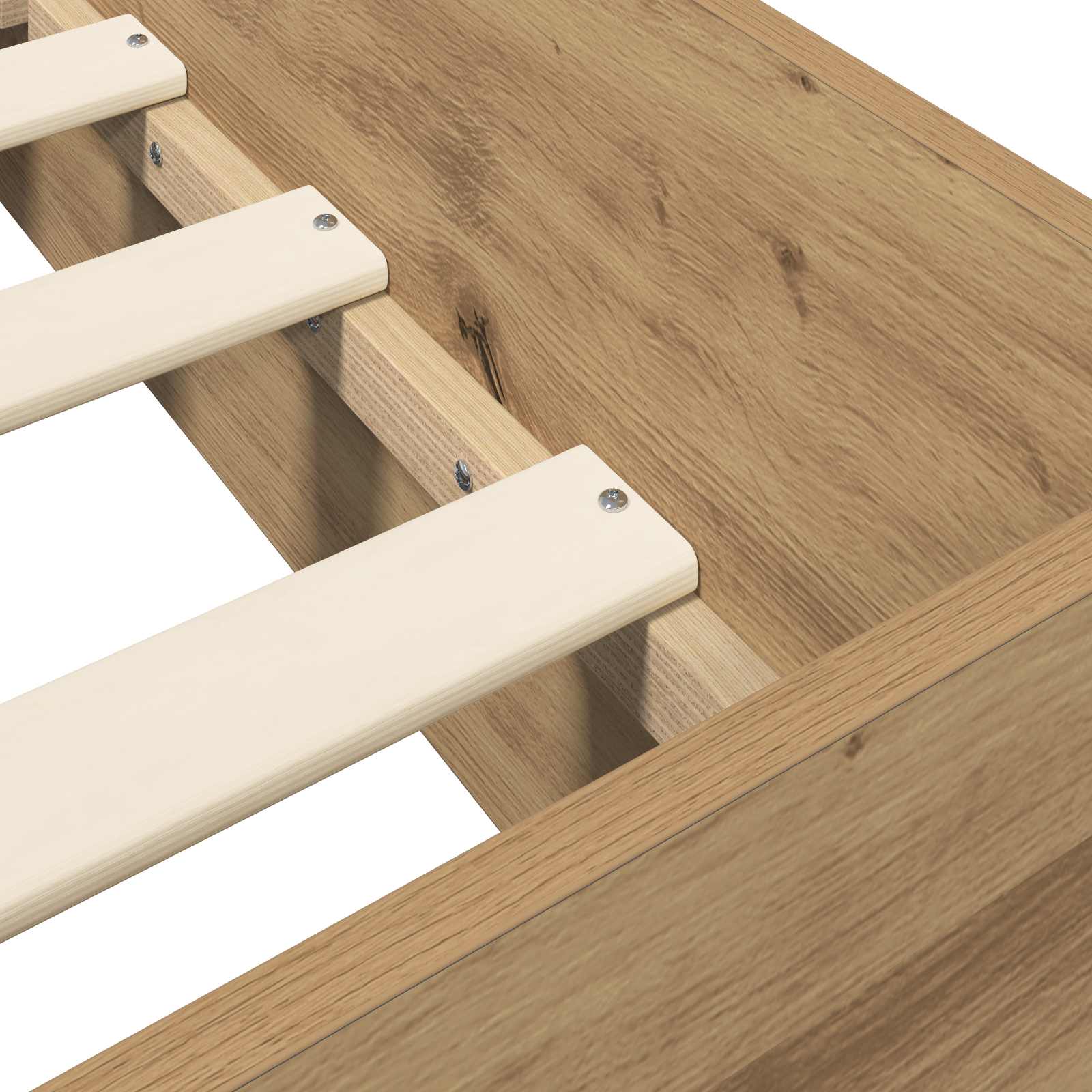 Bedframe met lade Artisanaal eiken Massief grenenhout image 8