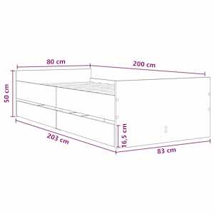Rám postele s úložným prostorem Bílá 80 x 200 cm - obrázek 9