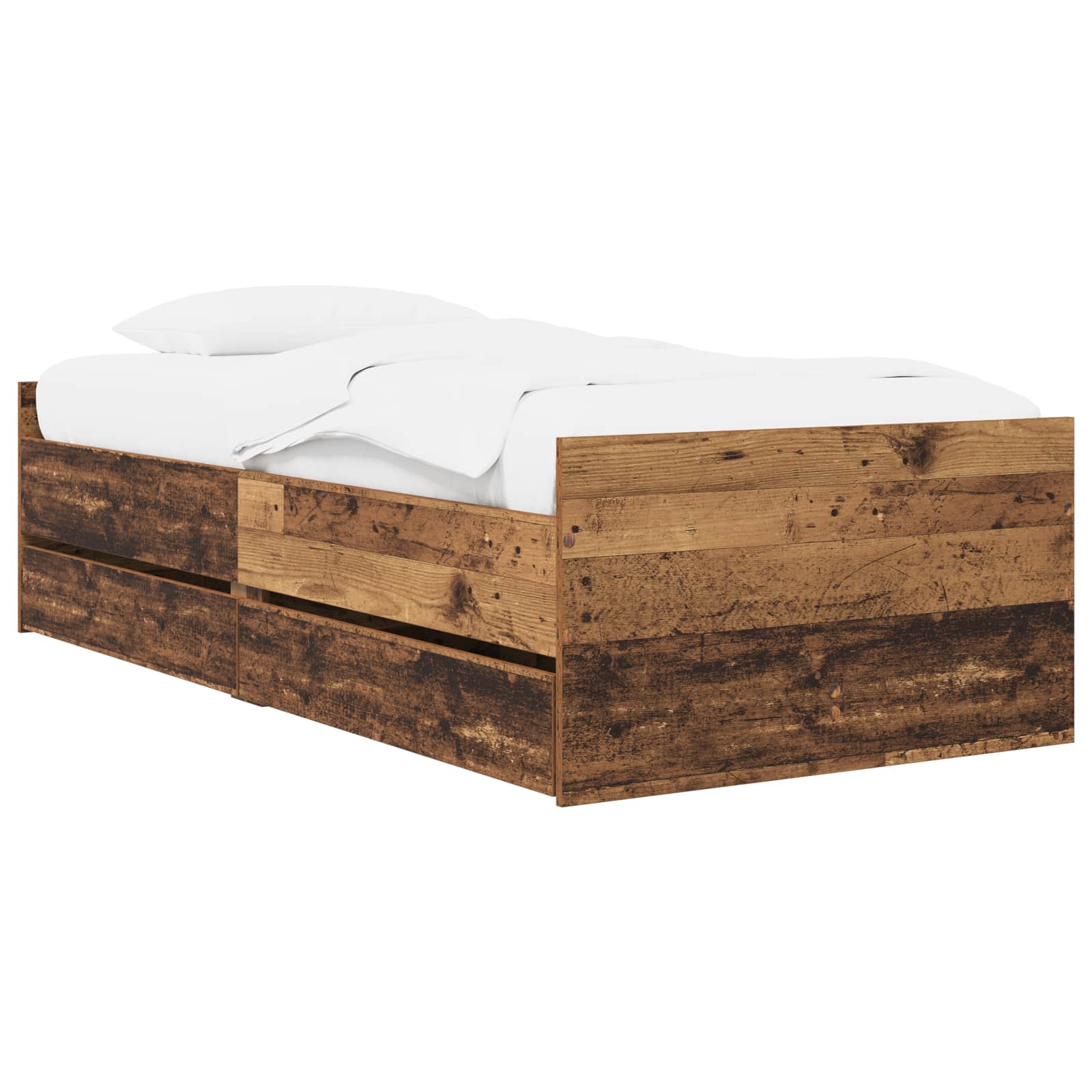 Voodiraam ladustamisega Vana puit 80 x 200 cm Tehispuit