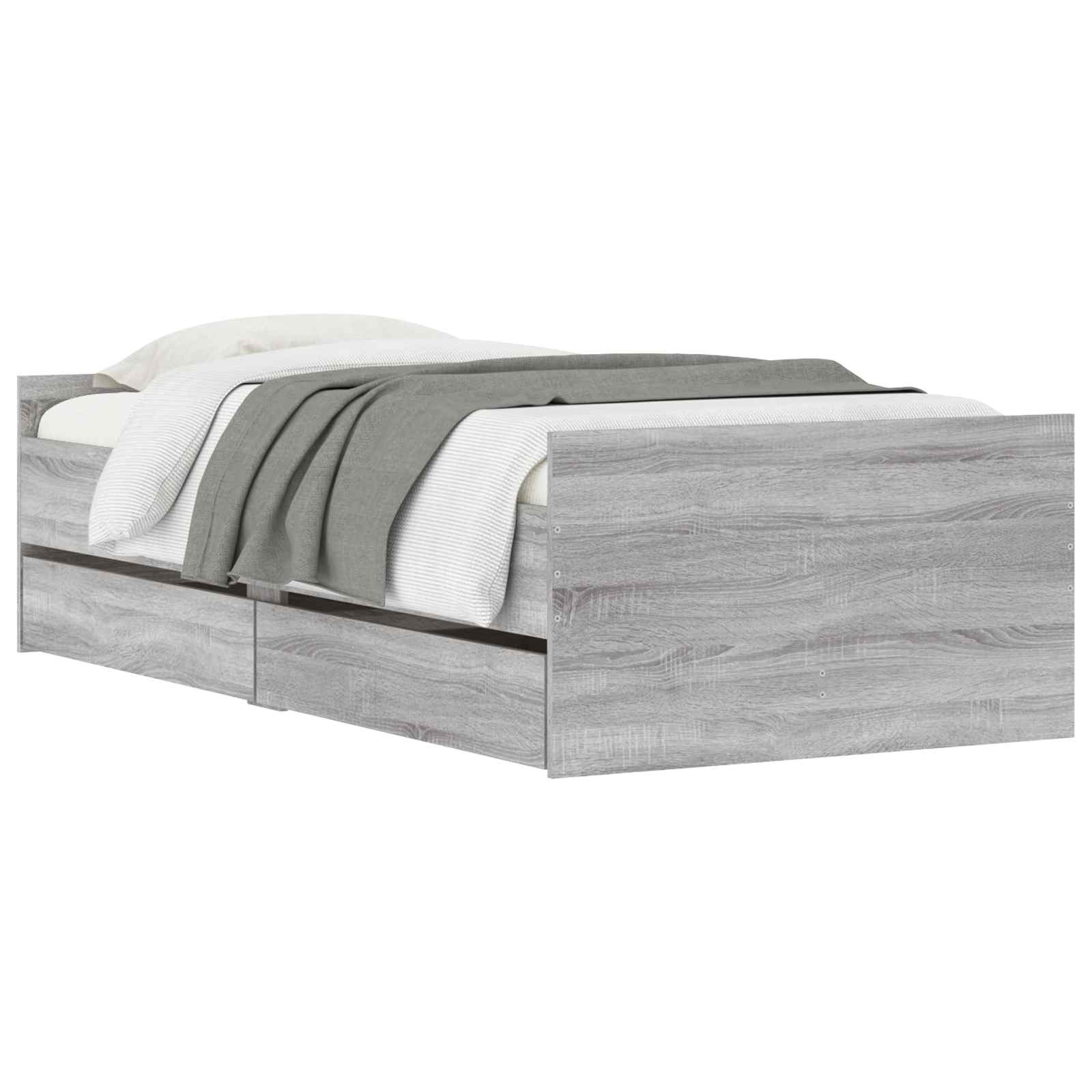 vidaXL Bedframe Betongrijs Bewerkt hout grijs, foto 3