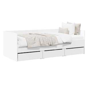 Daybed se zásuvkou s čelo s úložištěm Bílá kompozitní dřevo - obrázek 2