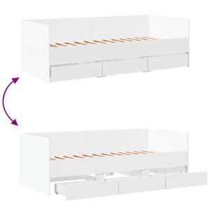 Daybed se zásuvkou s čelo s úložištěm Bílá kompozitní dřevo - obrázek 8