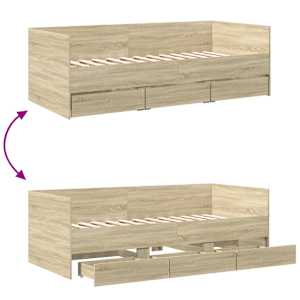 Daybed se zásuvkou s čelo Dub sonoma kompozitní dřevo - obrázek 8