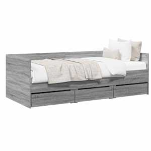 Daybed se zásuvkou s čelo Šedý Sonoma kompozitní dřevo - obrázek 2