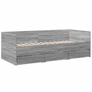 Daybed se zásuvkou s čelo Šedý Sonoma kompozitní dřevo - obrázek 3