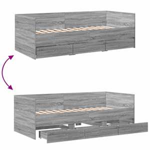 Daybed se zásuvkou s čelo Šedý Sonoma kompozitní dřevo - obrázek 8