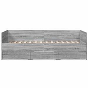 Daybed se zásuvkou s čelo Šedý Sonoma kompozitní dřevo - obrázek 5