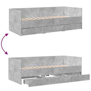 Daybed se zásuvkou s čelo Betonově šedá kompozitní dřevo - obrázek 8