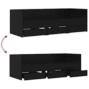 Daybed se zásuvkou s čelo Černý dub kompozitní dřevo - obrázek 8