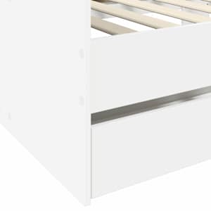 Daybed se zásuvkou s policí s čelo Bílá kompozitní dřevo - obrázek 7