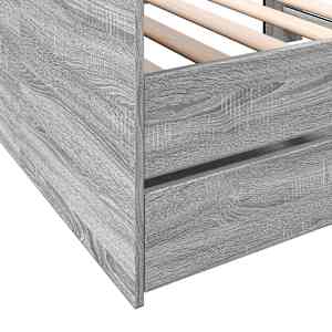 Daybed se zásuvkou s policí s čelo Šedý Sonoma kompozitní dřevo - obrázek 7
