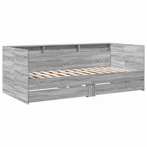 Daybed se zásuvkou s policí s čelo Šedý Sonoma kompozitní dřevo - obrázek 3