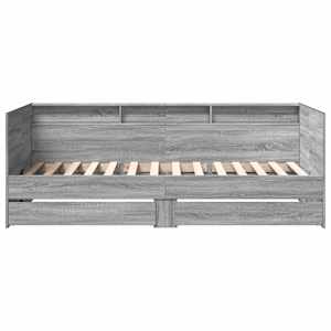 Daybed se zásuvkou s policí s čelo Šedý Sonoma kompozitní dřevo - obrázek 5