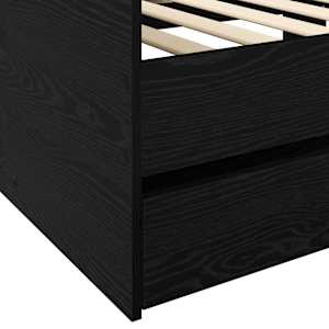 Daybed se zásuvkou s policí s čelo Černý dub kompozitní dřevo - obrázek 7