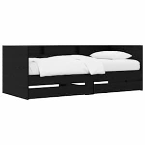 Daybed se zásuvkou s policí s čelo Černý dub kompozitní dřevo - obrázek 2
