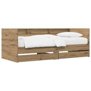Daybed se zásuvkou s policí s čelo Dub artisan kompozitní dřevo - obrázek 2