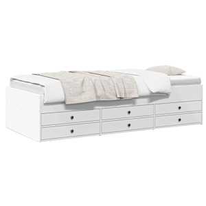 vidaXL Voodiraam ladustamisega sahtliga Valge 80 x 200 cm Tehispuit