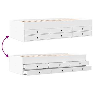 Rám postele s úložným prostorem se zásuvkou Bílá 80 x 200 cm - obrázek 8