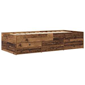 Rám postele s úložným prostorem Staré dřevo 80 x 200 cm - obrázek 3