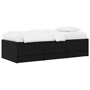 vidaXL Voodiraam ladustamisega Must tamm 80 x 200 cm Tehispuit