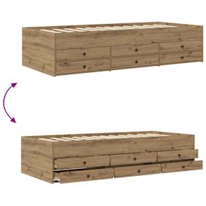 Rám postele s úložným prostorem Dub artisan 80 x 200 cm - obrázek 8
