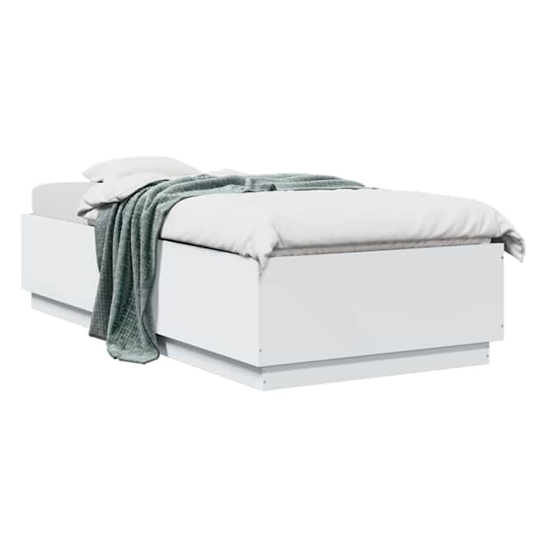vidaXL Voodi raam Valge 80 x 200 cm Tehispuit