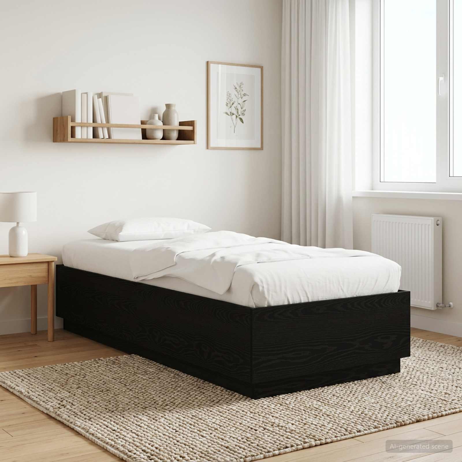 vidaXL Bettrahmen Schwarze Eiche 80 x 200 cm Holzwerkstoff