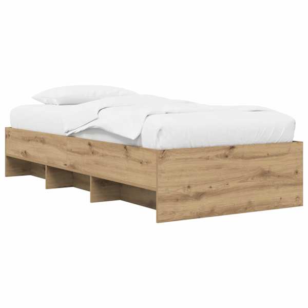 vidaXL Voodi raam riiuliga Artisan tamm 80 x 200 cm Tehispuit